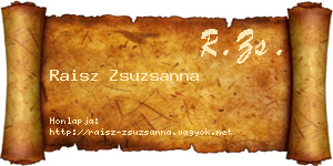 Raisz Zsuzsanna névjegykártya
